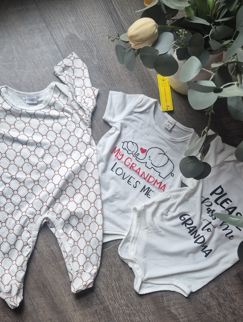 SHEIN White Kids Pajama Set with Pink and Black Graphic